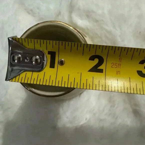 Vintage MCM Ceramic Cream & Gold Floral Handpainted Small Vase 70’s 80’s Fun - Picture 10 of 12